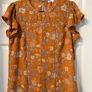 DR2 Orange Floral Blouse
